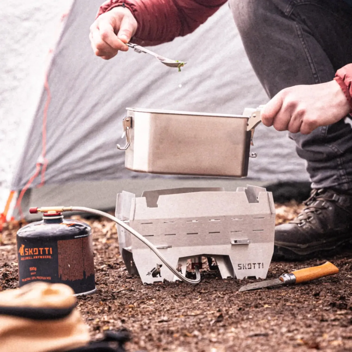 SKOTTI Dining Set campingservise i rustfritt stål