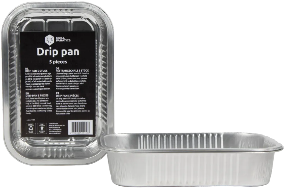Grill Fanatics Vetopvangbak 5 stuks fettoppsamlingsbrett aluminium