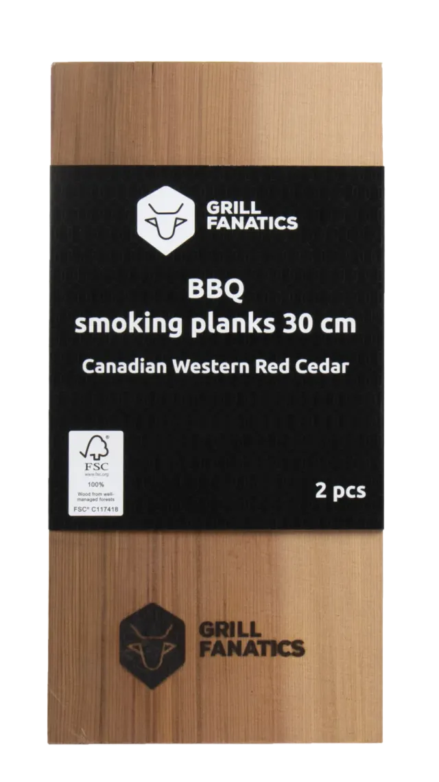 Grill Fanatics BBQ Rookplank røykplanke 30 cm 2 stk sedertre