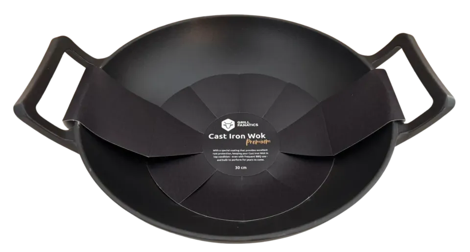 Grill Fanatics støpejernswok 30 cm med rustbeskyttende belegg