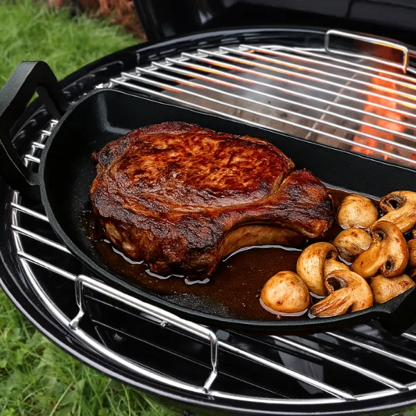 SnS Grills Drip ’N Griddle Pan 18 tommer støpejernspanne til grill