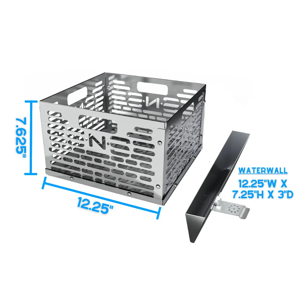 SnS Grills Slow 'N Sear Offset Smoker kullkurv med vannvegg