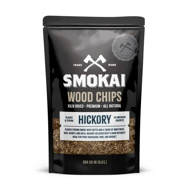 SMOKAI Premium Hickory Wood Chips røykflis 6 L hickory
