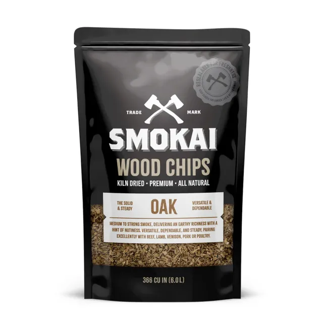 SMOKAI Premium Oak Wood Chips røykeflis 6 L middels røyk