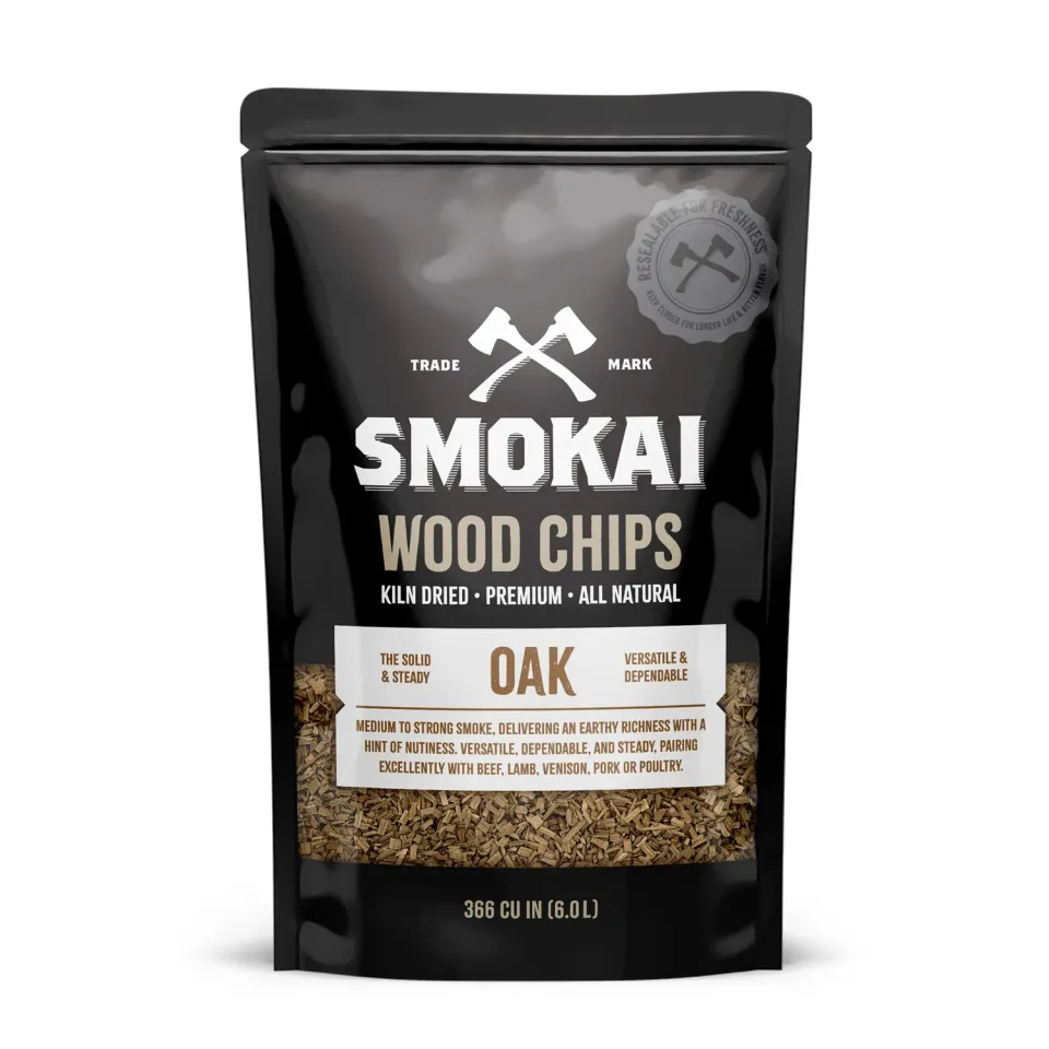 SMOKAI Premium Oak Wood Chips røykeflis 6 L middels røyk
