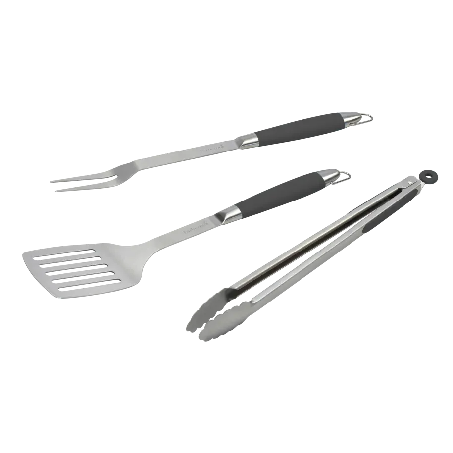 Barbecook Black Pepper BBQ set grillsett med gaffel, tang og stekespade