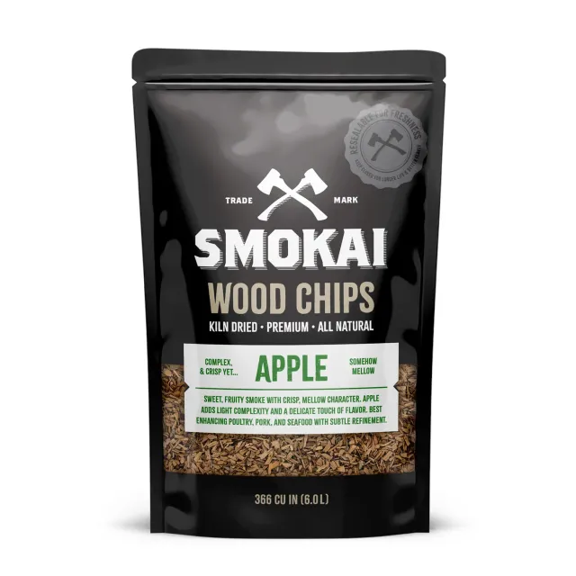 SMOKAI Premium Apple Wood Chips røykeflis 6 L lett røyk