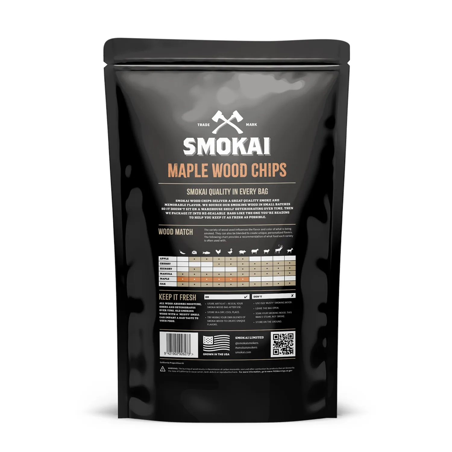 SMOKAI Premium Maple Wood Chips røykeflis 6 L lønn