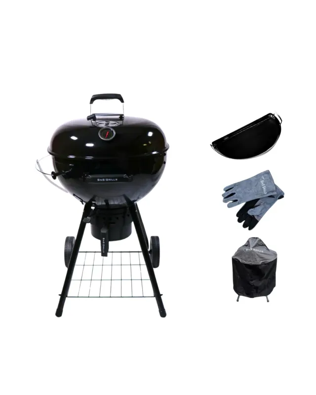 SnS Grills Black Edition 22″ kullgrill med tilbehørspakke