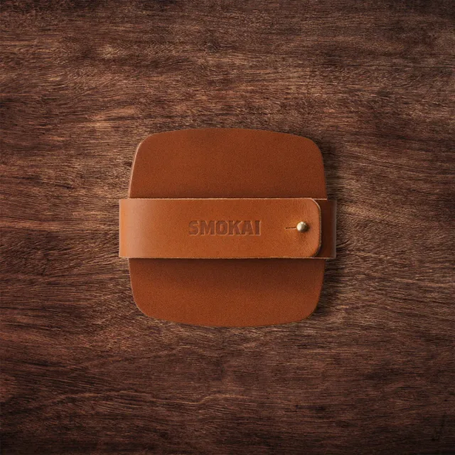 SMOKAI Leather Coaster Set glassbrikker Tan 4 stk skinn
