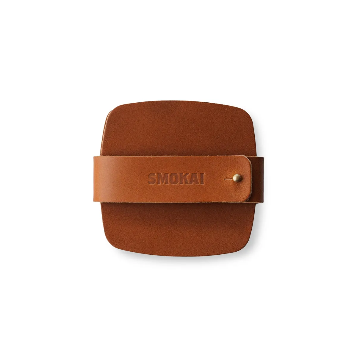 SMOKAI Leather Coaster Set glassbrikker Tan 4 stk skinn