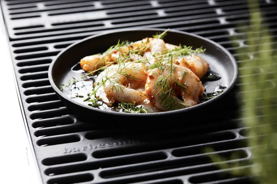 Barbecook grillpanne med bambusunderlag støpejern