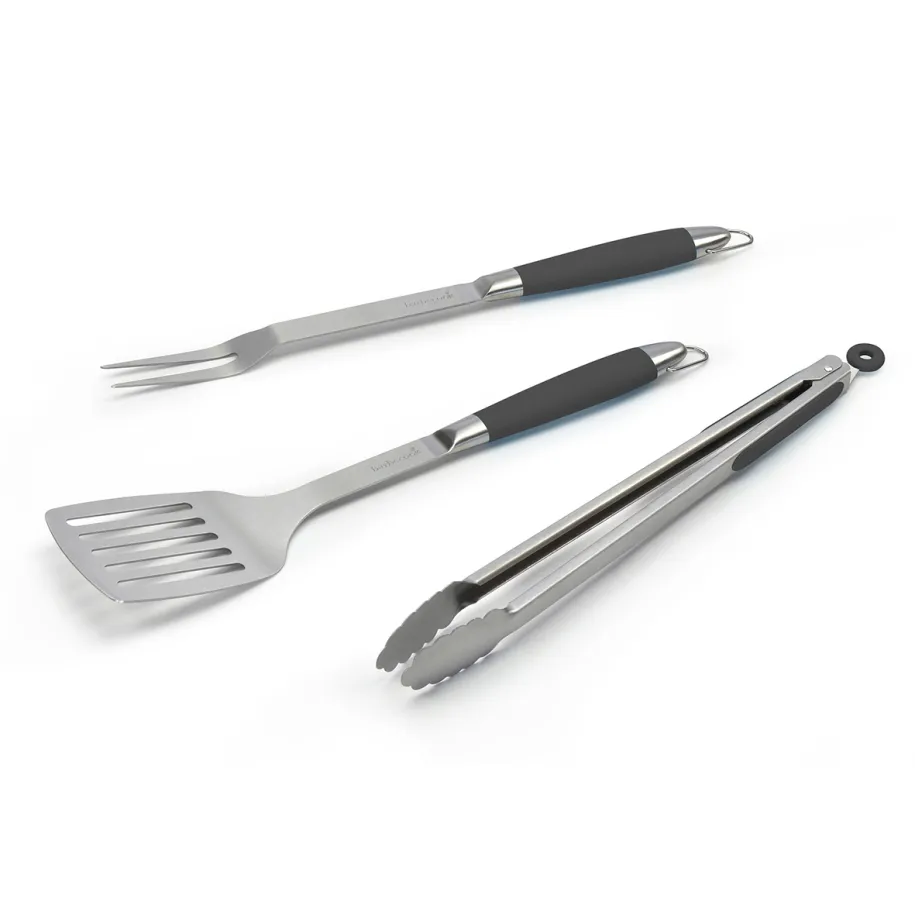 Barbecook Black Pepper BBQ set grillsett med gaffel, tang og stekespade
