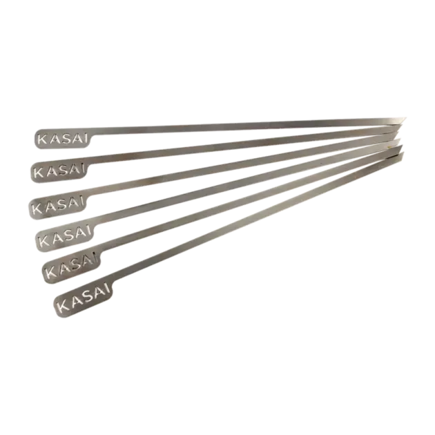 Kasai Konro Stainless Steel Skewers grillspyd 6 stk rustfritt stål