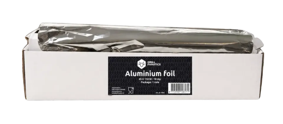 Grill Fanatics Aluminium Folie Rol 150 meter aluminiumsfolie 45 cm