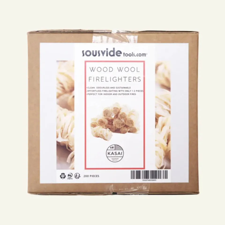 Kasai Wood Wool Firelighters opptenningsull FSC-sertifisert i eske