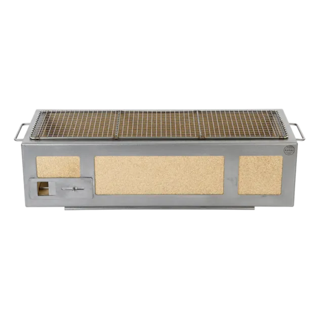 Kasai Konro Long konrogrill med ramme i rustfritt stål