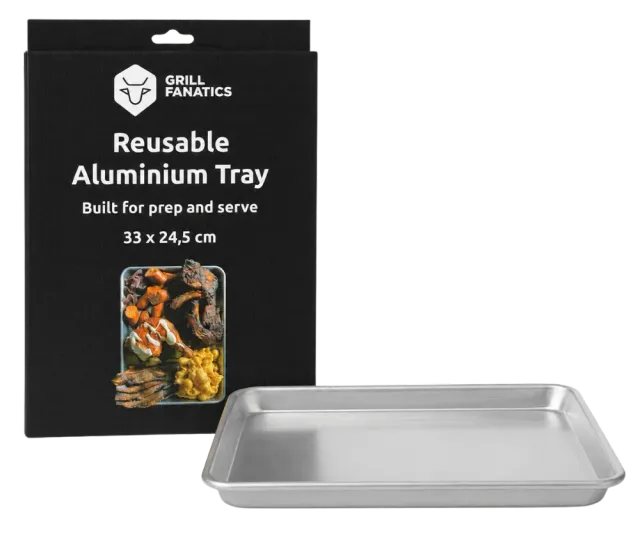 Grill Fanatics Herbruikbare aluminium tray grillfat 33 × 24,5 cm
