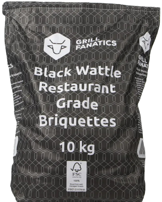 Grill Fanatics Black Wattle Briketten 10 kg lang brenntid