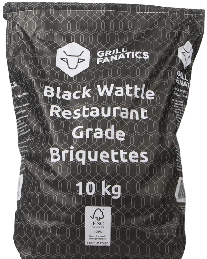 Grill Fanatics Black Wattle Briketten 10 kg lang brenntid