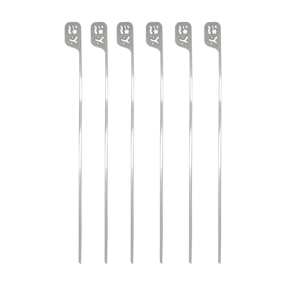 Kasai Hibachi Skewers Pack of 6 grillspyd 6 stk rustfritt stål