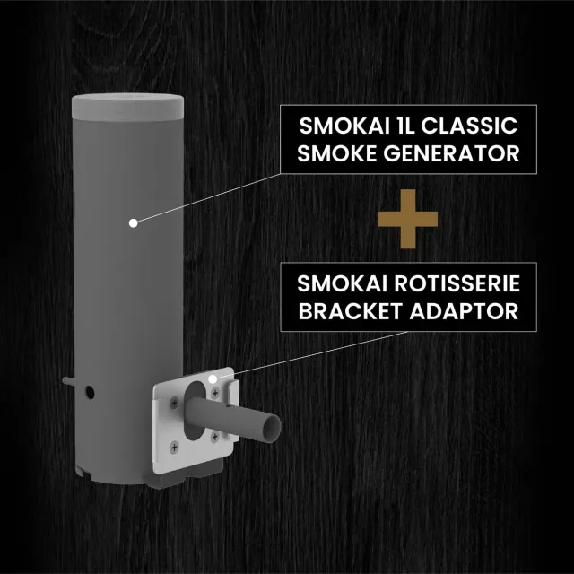 SMOKAI Classic Hooded Grill Rotisserie Bracket Mounting Kit 1 liter røykenerator