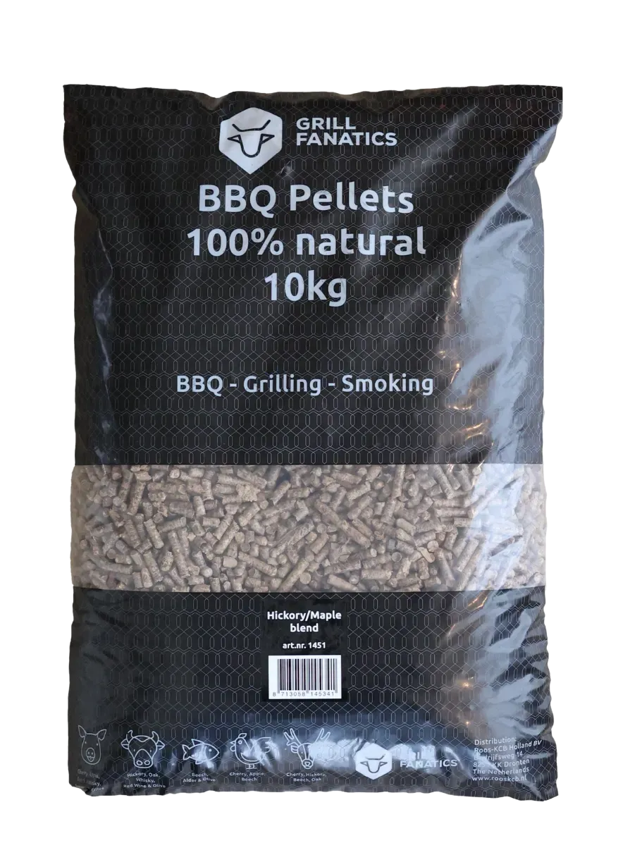 Grill Fanatics BBQ-pellets hickory og lønn 1 pakke søt røyk