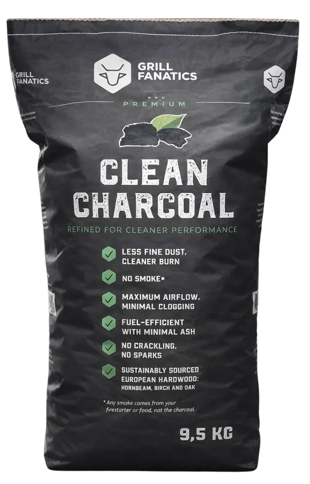 Grill Fanatics Clean Charcoal 9,5 kg grillkull lite aske
