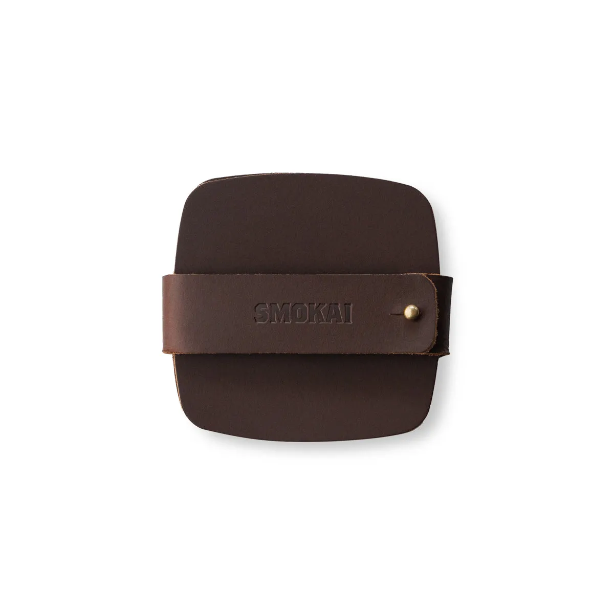 SMOKAI Leather Coaster Set 4 glassbrikker 10 × 10 cm brun