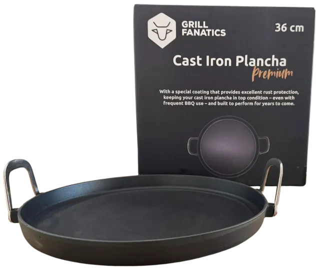 Grill Fanatics Gietijzeren Plancha 36 cm grillplate med belegg