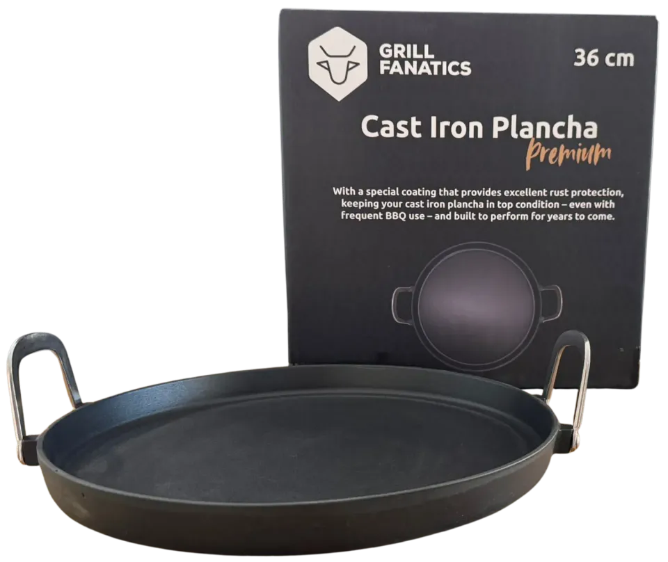 Grill Fanatics Gietijzeren Plancha 36 cm grillplate med belegg