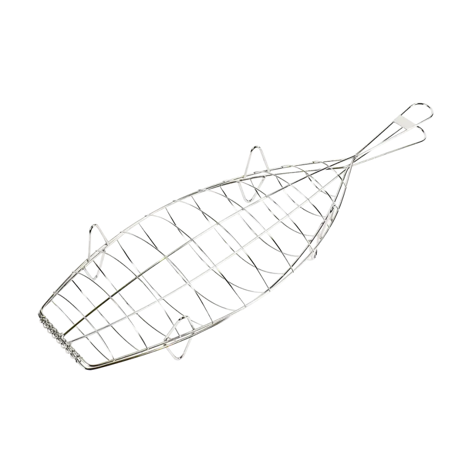 Kasai Stainless Steel Fish Grilling Basket fiskekurv 42 x 16 cm rustfritt stål