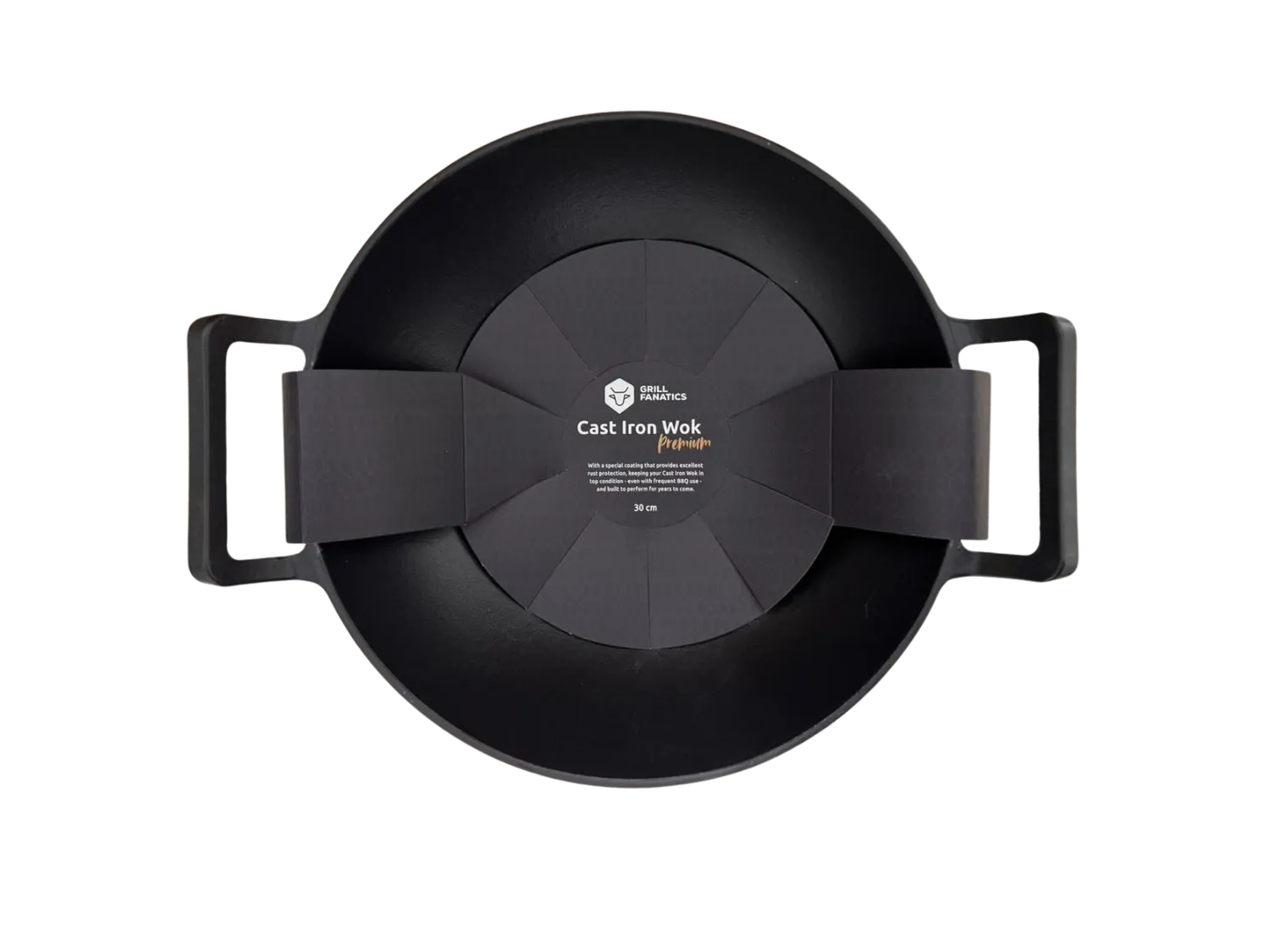 Grill Fanatics støpejernswok 30 cm med rustbeskyttende belegg