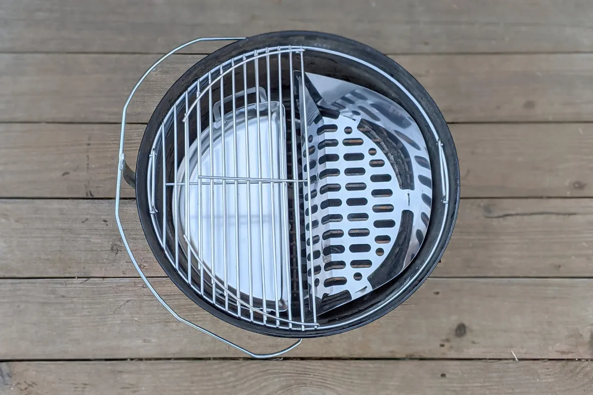 SnS Grills Drip 'N Griddle Pan 18″ grillpanne for 18″ kettle i rustfritt stål