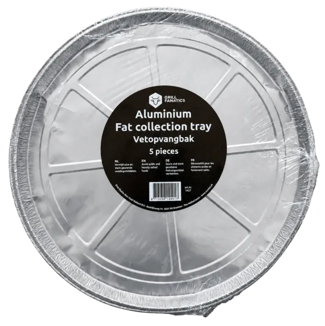 Grill Fanatics rund fettoppsamler 33 cm 5 stk aluminium