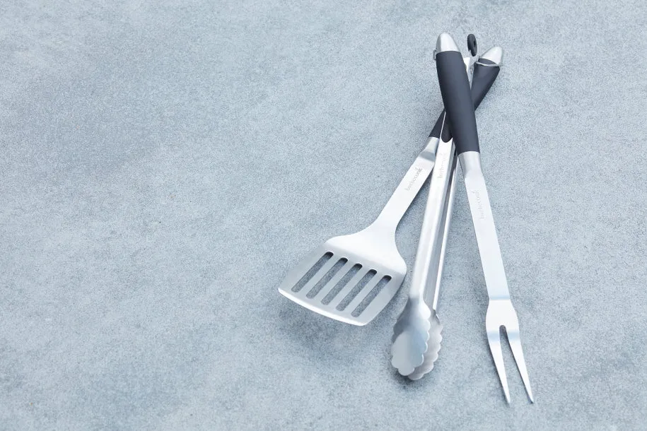 Barbecook Black Pepper BBQ set grillsett med gaffel, tang og stekespade