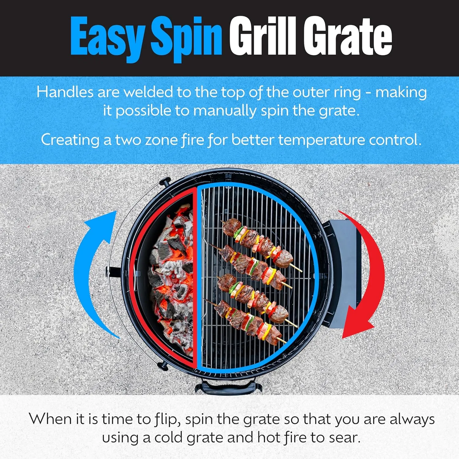 SnS Grills EasySpin 24-tommers grillrist for Weber Summit Kamado