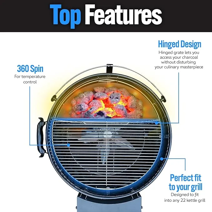 SnS Grills EasySpin 24-tommers grillrist for Weber Summit Kamado