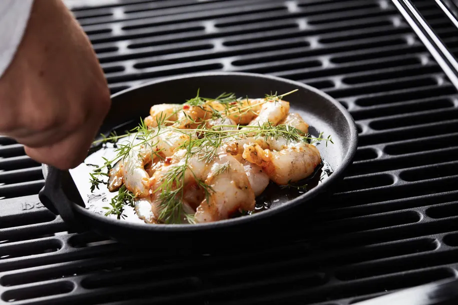 Barbecook grillpanne med bambusunderlag støpejern