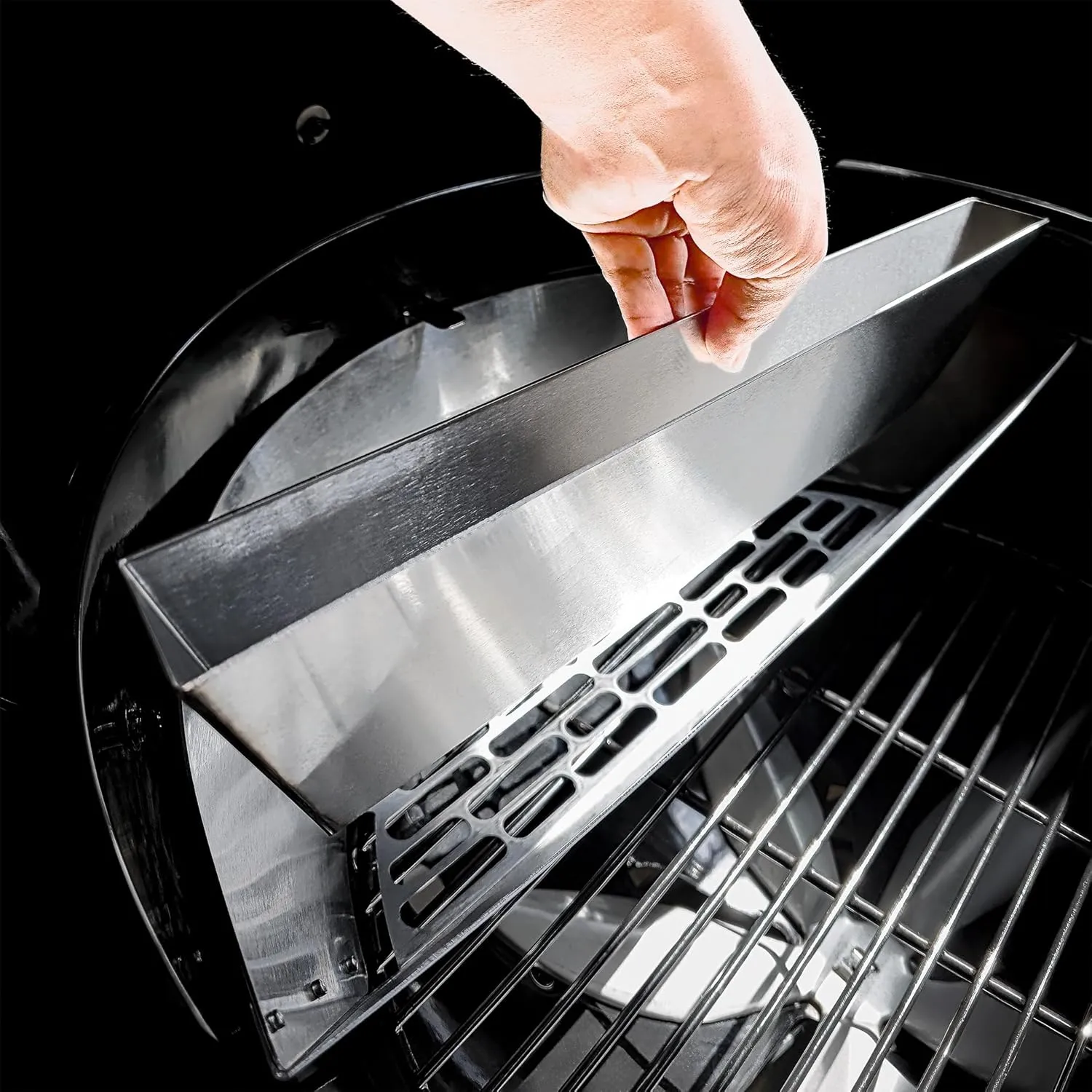 SnS Grills Slow 'N Sear Deluxe kullkurv til 22-tommers grill