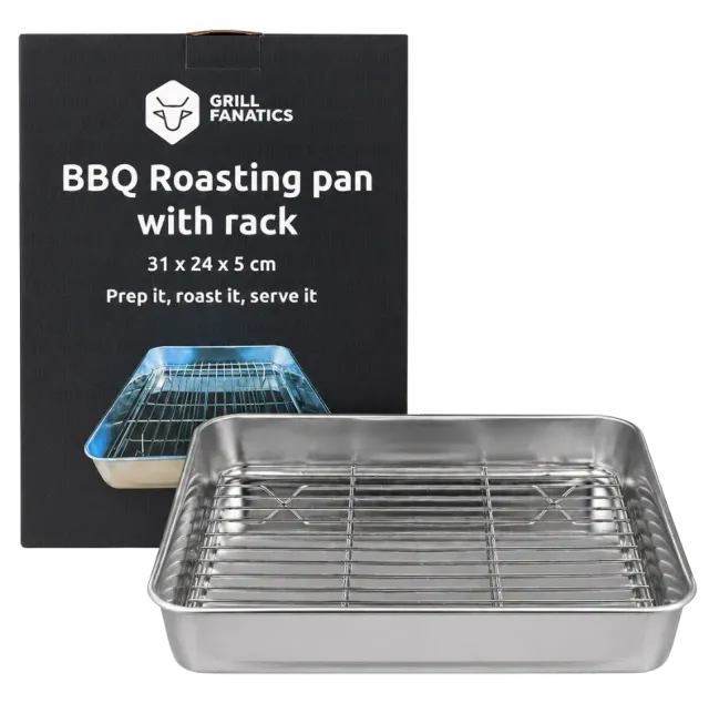 Grill Fanatics BBQ braadschaal med rooster 31 × 24 × 5 cm grillform