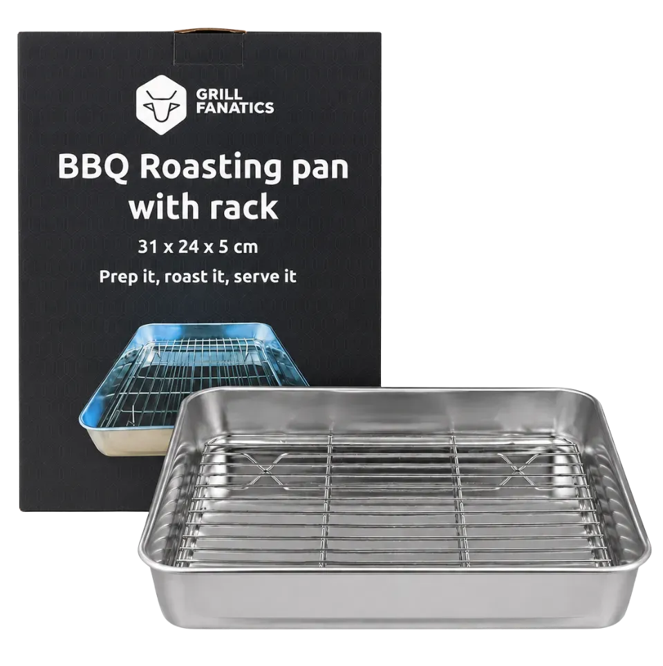 Grill Fanatics BBQ braadschaal med rooster 31 × 24 × 5 cm grillform