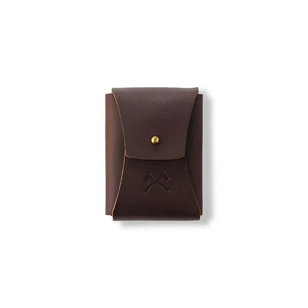 SMOKAI Leather Card Holster kortholder brun med kortstokk i fullnarvet skinn