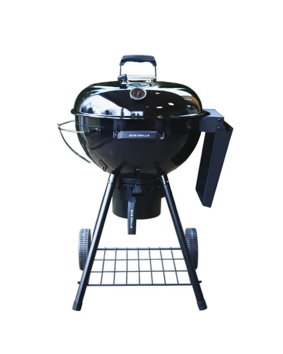 SnS Grills 22 Black Edition Kettle kullgrill med sidehylle