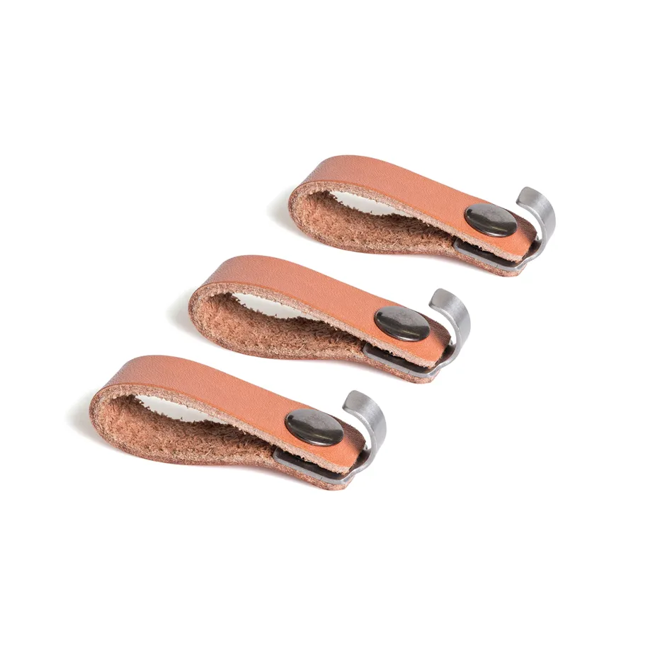Barbecook grillkroker i skinn og rustfritt stål, 3 stk.