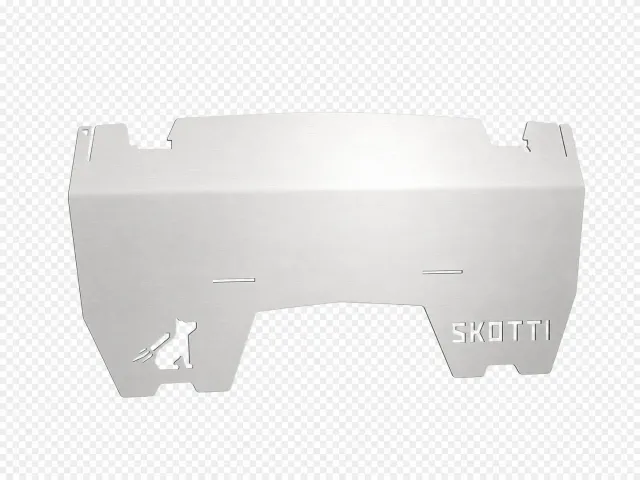 SKOTTI grill sideplate stor med trekant i rustfritt stål