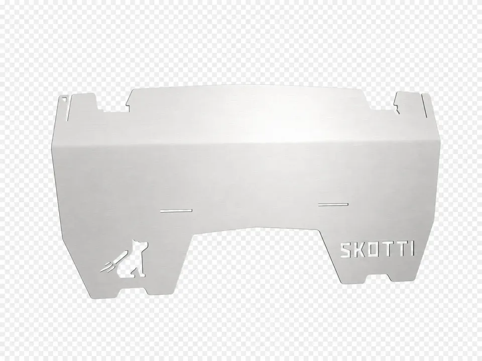 SKOTTI grill sideplate stor med trekant i rustfritt stål