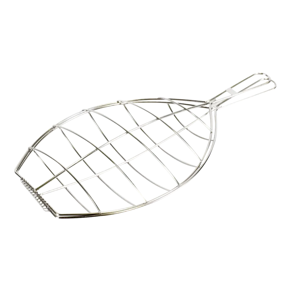 Kasai Stainless Steel Turbot Grilling Basket fiskekurv XL 42 x 30 cm rustfritt stål