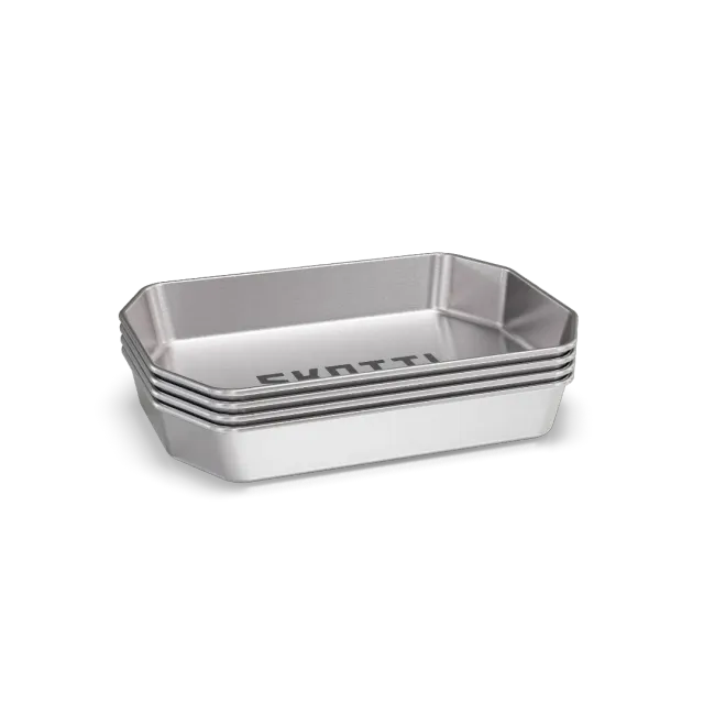 SKOTTI Camping Teller Set campingtallerkener 4 stk rustfritt stål