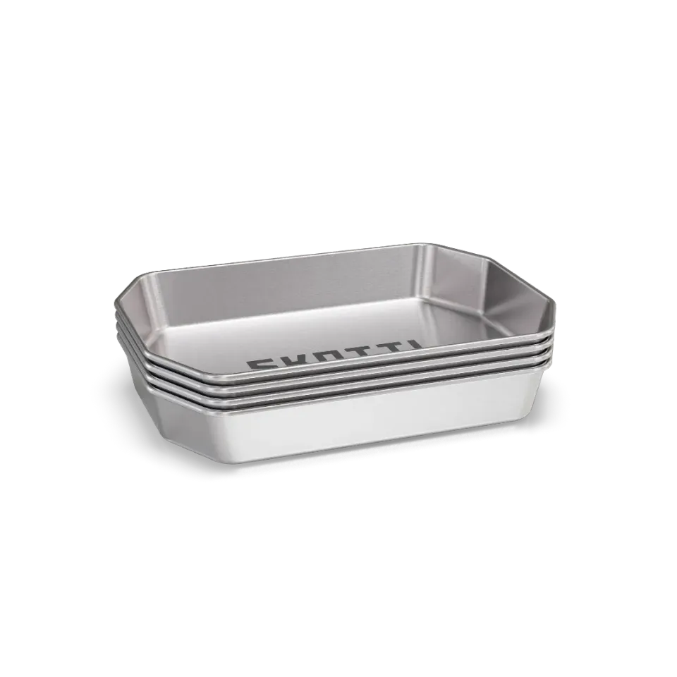 SKOTTI Camping Teller Set campingtallerkener 4 stk rustfritt stål